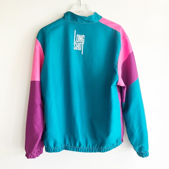 Long Shot Film Large Wind Breaker Jacket Color Block Seth Rogan Fred Flarsky - Picture 3 of 8